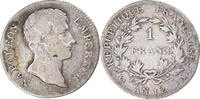 France Franc Coin, Napoleon I, Paris, Silver, KM:656.1 -