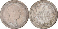 German States 1/6 Thaler Coin, PRUSSIA, Friedrich Wilhelm III, Berlin -