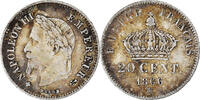 France 20 Centimes Coin, Napoleon III, Strasbourg, Silver -