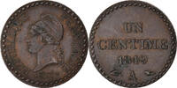 France Centime Coin, Dupré, Paris, Bronze, KM:754 -