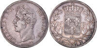 France 5 Francs Coin, Charles X, Nantes, Silver, KM:728.12 -