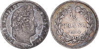 France 1/2 Franc Coin, Louis-Philippe, La Rochelle, Silver -
