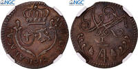 Venezuela 1/4 Réal Ferdinand VII, Caracas, Copper, NGC, KM:2 -