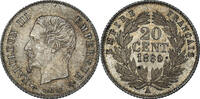 France 20 Centimes Coin, Napoleon III, Paris, Silver -