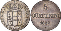 ITALIAN STATES 5 quattrini Coin, TUSCANY, Leopold II, Florence -
