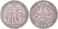 France 5 Francs Coin, Hercule, Paris, Camélinat, Silver -
