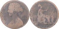 Great Britain Penny Coin, Victoria, London, Copper -