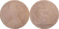Great Britain Penny Coin, Victoria, London, Copper -