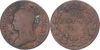 France 5 Centimes Coin, Dupré, Strasbourg, Copper -