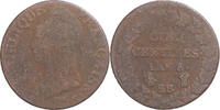 France 5 Centimes Coin, Dupré, Strasbourg, Copper -