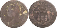 France 5 Centimes Coin, Dupré, Strasbourg, Copper -