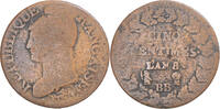 France 5 Centimes Coin, Dupré, Strasbourg, Copper -