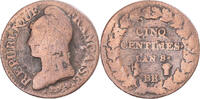 France 5 Centimes Coin, Dupré, Strasbourg, Copper -