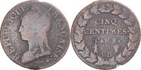 France 5 Centimes Coin, Dupré, Strasbourg, Copper -
