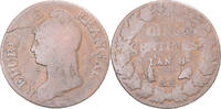 France 5 Centimes Coin, Dupré, Metz, Copper, Gadoury:126a -