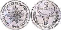 Madagascar 5 Francs Coin, Paris, ESSAI, Stainless Steel -
