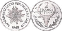 Madagascar 2 Francs Coin, Paris, ESSAI, Stainless Steel -