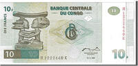 Congo Democratic Republic 10 Francs Banknote, KM:87b -