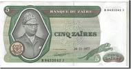 Zaire 5 Zaïres Banknote, KM:21b -