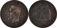 France 2 Centimes Coin, Napoleon III, Napoléon III, Bordeaux -
