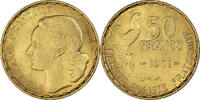 France 50 Francs Coin, Guiraud, Paris, Aluminum-Bronze -