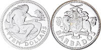 Barbados 10 Dollars Coin, Neptune, Franklin Mint, Proof -