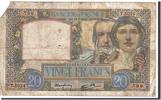 France 20 Francs Banknote, 20 F 1939-1942 ''Science et Travail'' -
