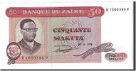 Zaire 50 Makuta Banknote, KM:16c -