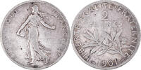 France 2 Francs Coin, Semeuse, Paris, Silver, KM:845.1 -
