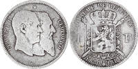 Belgium Franc Coin, Leopold II, Silver, KM:38 -