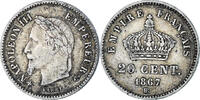 France 20 Centimes Napoleon III, Strasbourg, KM:808.2 -