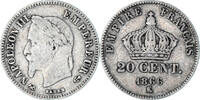 France 20 Centimes Coin, Napoleon III, Napoléon III, Bordeaux -