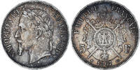 France 5 Francs Coin, Napoléon III, Strasbourg, Silver -