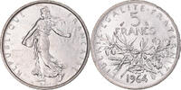 France 5 Francs Coin, Semeuse, Paris, Silver, KM:926 -