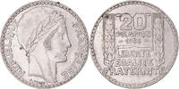 France 20 Francs Coin, Turin, Paris, Silver, KM:879 -