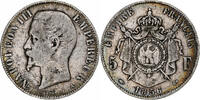France 5 Francs Coin, Napoleon III, Napoléon III, Paris -