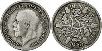 Great Britain 6 Pence Coin, George V, Silver, KM:832 -