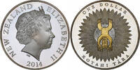 New Zealand 1 Dollar, 1 Oz Art-Kotahi Tara, Proof 1.Oz, Silver -