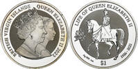 BRITISH VIRGIN ISLANDS 1 Dollar, 1 Oz life of Queen Elizabeth, Pobjoy -
