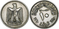 Egypt 10 Piastres Coin, Silver, KM:398 -