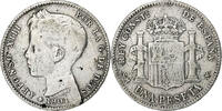Spain Peseta Coin, Alfonso XIII, Madrid, Silver, KM:706 -