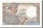 France 10 Francs Banknote, 10 F 1941-1949 ''Mineur'' -