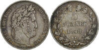 France 5 Francs Coin, Louis-Philippe, Paris, Silver -