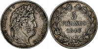 France 5 Francs Coin, Louis-Philippe, Strasbourg, Silver -