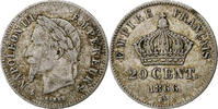 France 20 Centimes Napoleon III, Paris, Silver, Gadoury:308 -