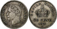 France 20 Centimes Napoleon III,Paris,Silver,KM 808.1,Gadoury 309 -