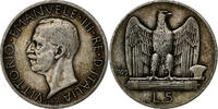 Italy 5 Lire Vittorio Emanuele III, Rome, Silver, KM:67.2 -