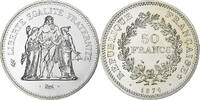 France 50 Francs Coin, Hercule, Paris, Silver, KM:941.1 -