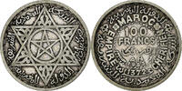 Morocco 100 Francs Mohammed V, Paris, Silver, KM:52 -