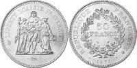 France 50 Francs Coin, Hercule, Paris, Silver, KM:941.1 -